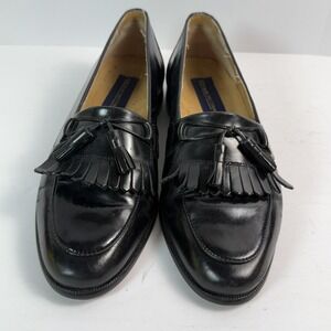 Giorgio Brutini Shoes Mens Size 8 D Black Leather Tassel Loafers Dress Slip On